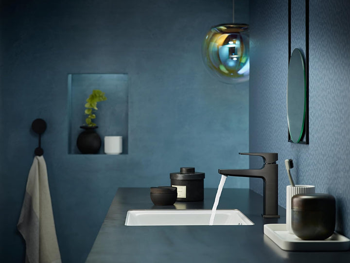 hansgrohe Wasserhahn Metropol, wassersparende Armatur mit Komfort-Höhe 110mm mit Push-Open Ablaufgar