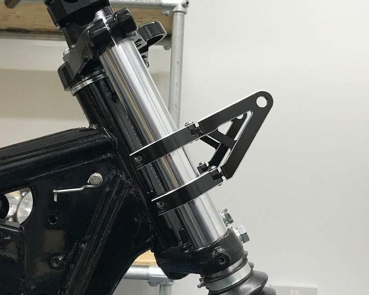 Motorrad Scheinwerfer-Halter mit Kurzen Arme Für Massgefertigt Projekt Motorrad - Schwarz, 38-39mm,