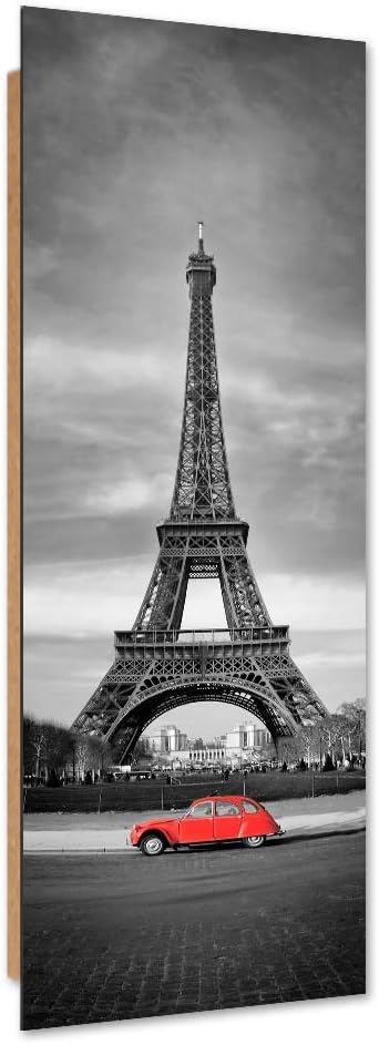 Feeby Wandbild Eiffelturm Modern Deko Kunst Bilder Paris schwarz-weiss 30x90 cm M14002 30x90 cm, M14
