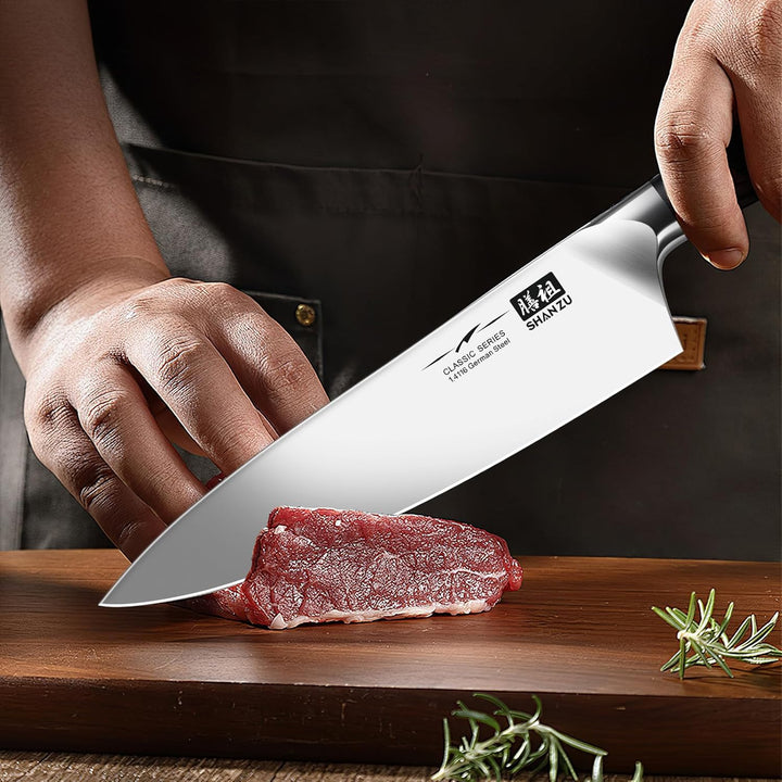 SHAN ZU Küchenmesser Kochmesser Profi Messer, Chefmesser 20cm Deutscher Edelstahl Extra Scharfe Mess