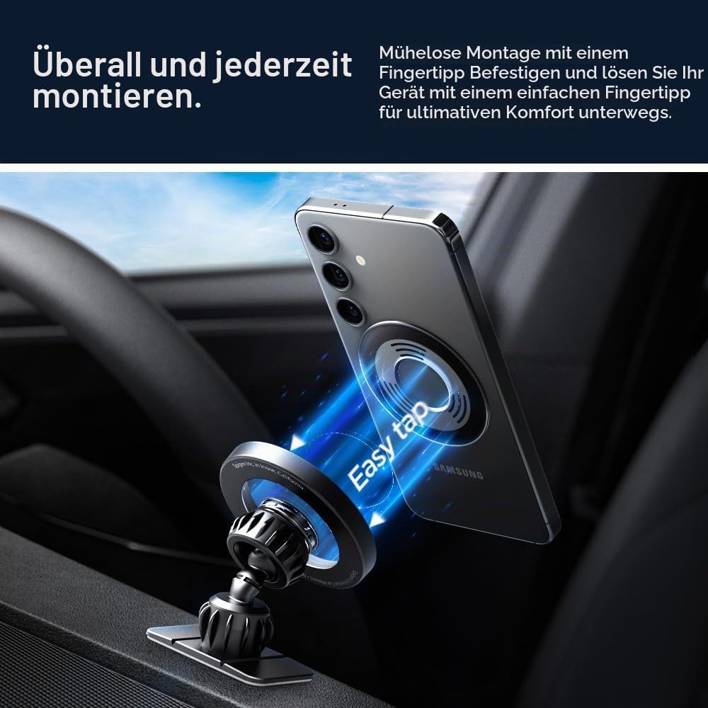 Spigen 2-in-1 MagSafe Autohalterung für Lüftung &amp; Armaturenbrett [inkl. MagSafe-Aufkleber] Handyhalt