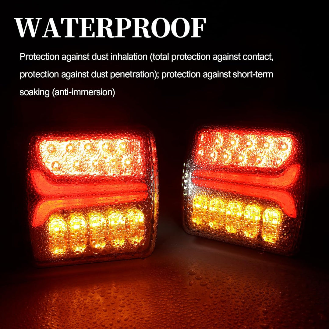 12/24 V 2 Stück LED-Anhänger-Rückleuchten, wasserdichter Bremspositionsleuchte, dynamischer Blinker,