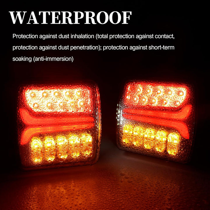 12/24 V 2 Stück LED-Anhänger-Rückleuchten, wasserdichter Bremspositionsleuchte, dynamischer Blinker,