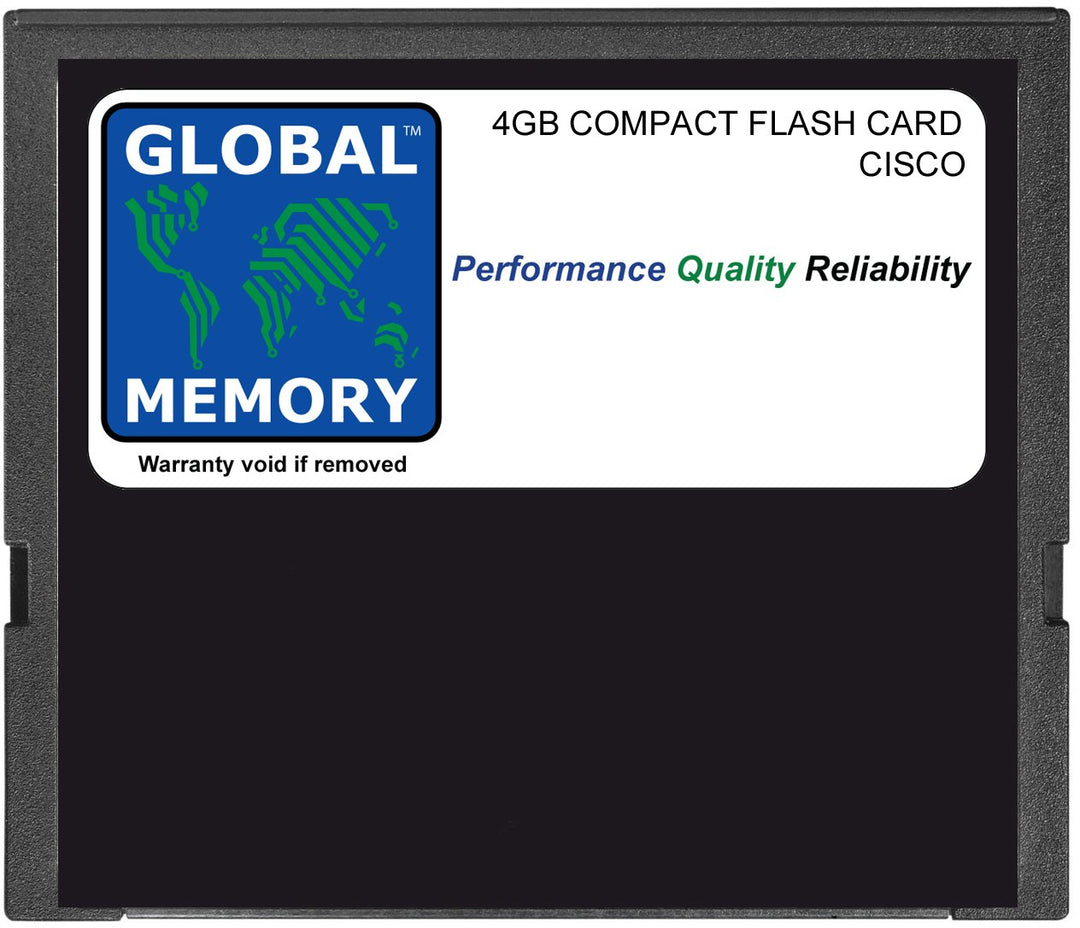 GLOBAL MEMORY 4GB COMPACT Flash Card Speicher FÜR Cisco 1941/2901 / 2911/2921 / 2951/3945 ROUTERN (M