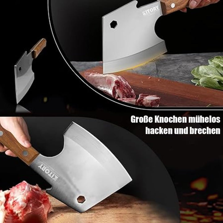 Kitory Hackmesser 15 cm Klinge, Küchenbeil für gefrorenes Fleisch und grosse Knochen, Extrem Scharf