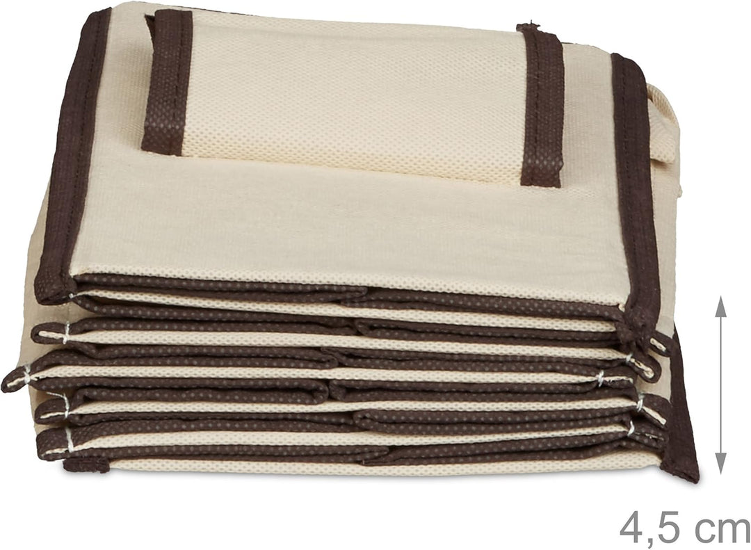 Relaxdays 3 x Hängeregal Stoff, Hängeaufbewahrung, 6 Fächer, 2 Schübe, für Kleiderschrank, HxBxT: ca