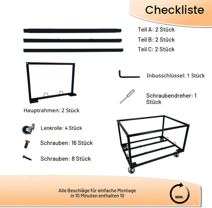 Schallplatten-Halter auf Rädern – für bis zu 100 LP – Albumhalter – Vinyl-Schallplatten-Organizer –