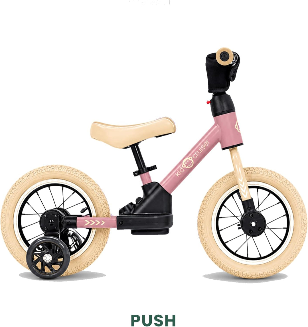Kidcruiser Pedalplay laufrad ab 2 Jahre, ideal zum Radfahren Lernen, 3‑in‑1 mit LED Stützrädern &amp; Pe