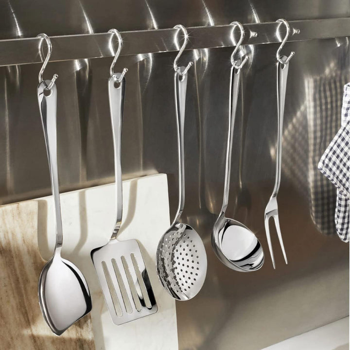 Alessi Backgabel aus Edelstahl glänzend poliert Silber, Silber