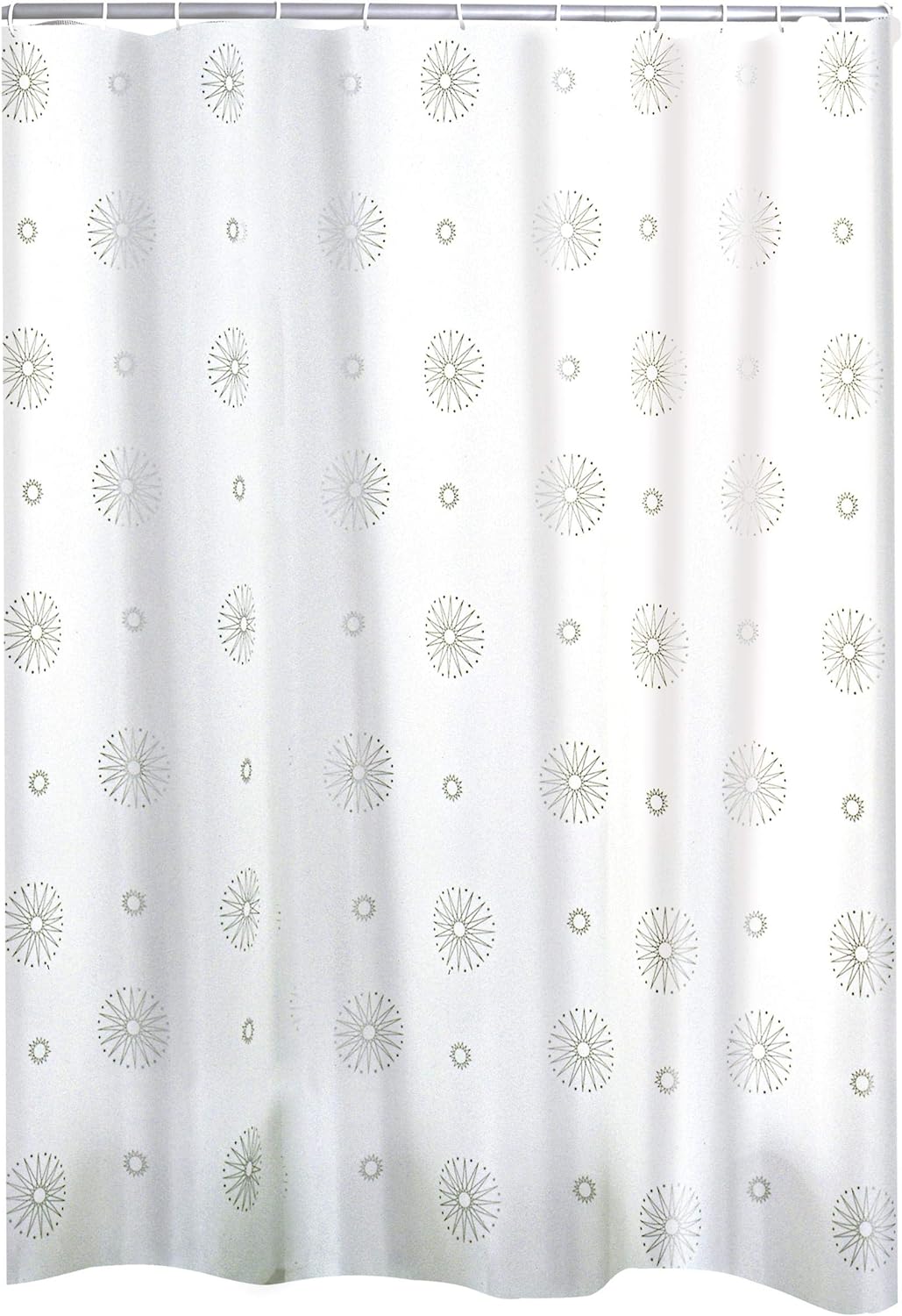 RIDDER Duschvorhang Textil Cosmos inkl. Ringe grau 240x180 cm 240x180 cm Grau, 240x180 cm Grau