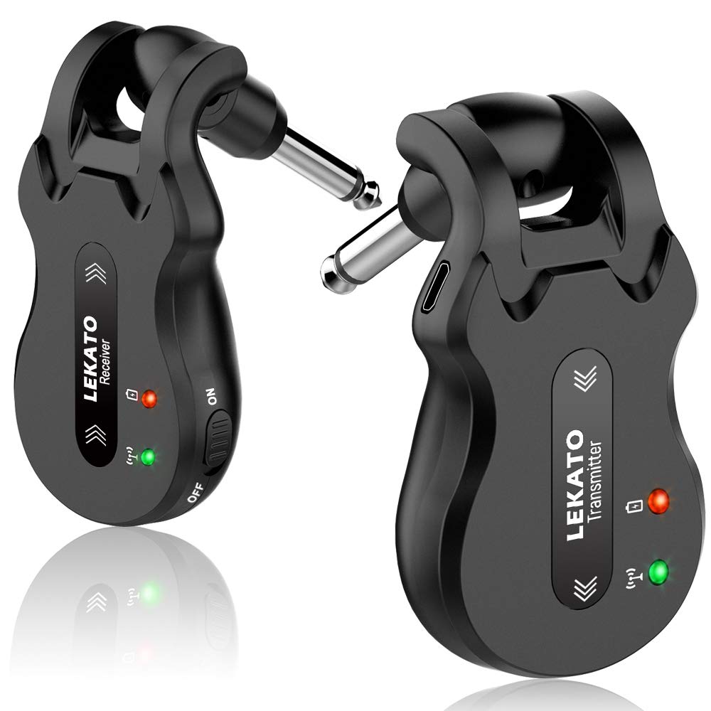 LEKATO 5,8 GHz Drahtloses Gitarrensystem Drahtloses Gitarrensystem Wiederaufladbares digitales Gitar