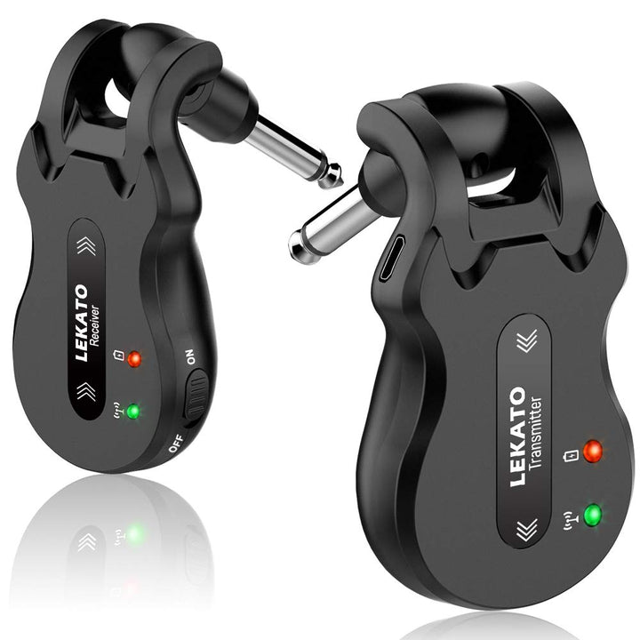 LEKATO 5,8 GHz Drahtloses Gitarrensystem Drahtloses Gitarrensystem Wiederaufladbares digitales Gitar