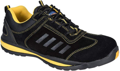 Portwest Steelite Lusum Sicherheits-Trainer S1P HRO, Grösse: 43, Farbe: Schwarz, FW34BKR43 43 EU Gel