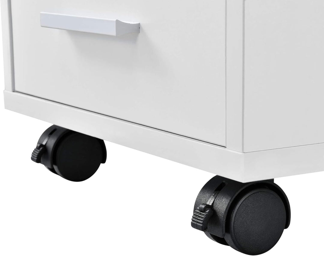 [en.casa] Rollcontainer mit 5 Schubladen Rollschrank Rollwagen 63x33x38cm Schubladencontainer Büroco