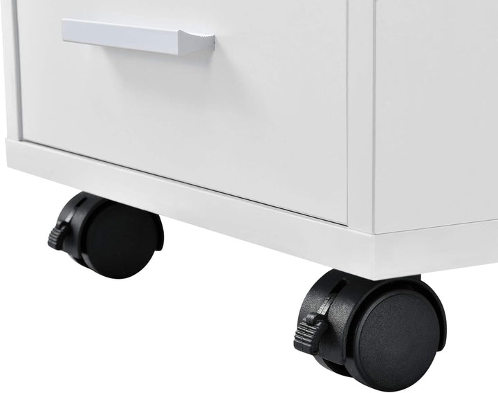 [en.casa] Rollcontainer mit 5 Schubladen Rollschrank Rollwagen 63x33x38cm Schubladencontainer Büroco