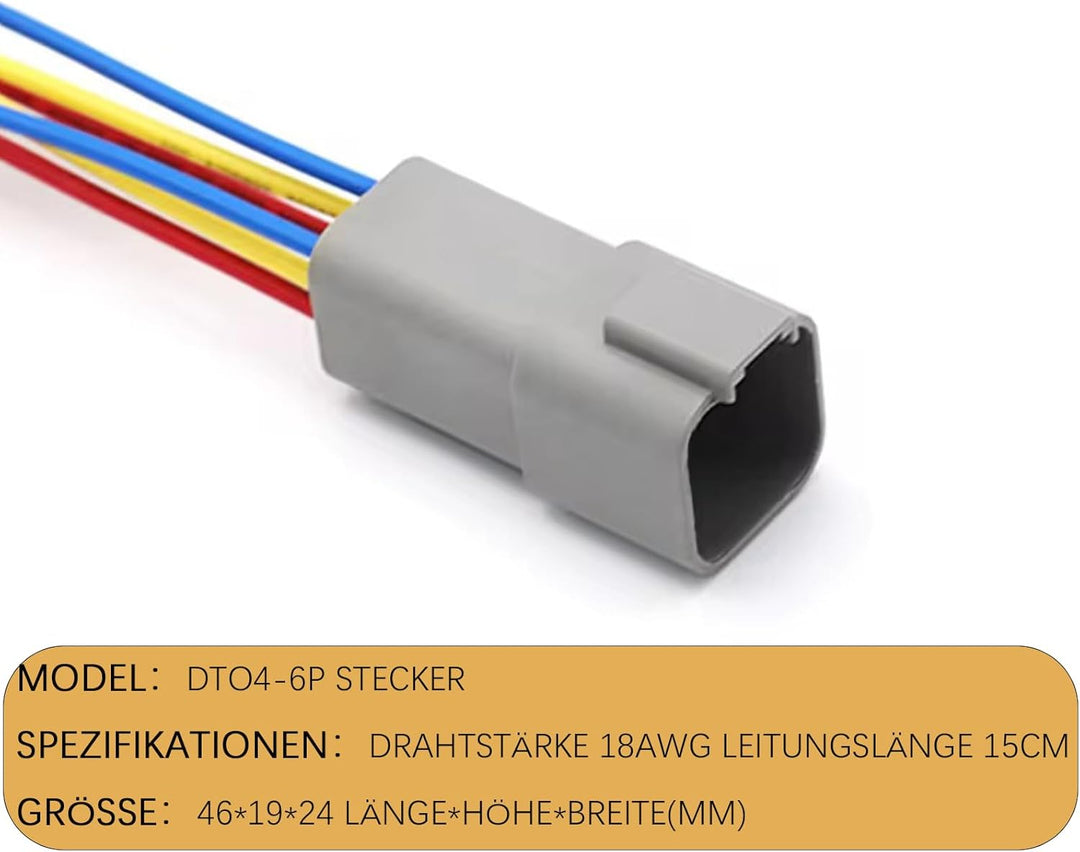 DT Stecker Connectors,Deutscher Stecker KFZ 6 Polig,Steckverbinder Wasserdichter,DT Serie Kabelsteck
