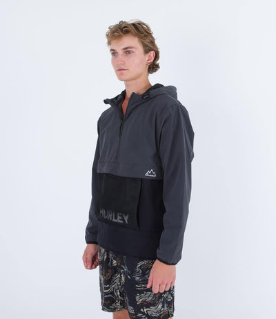 Hurley Herren Phantom+ Packable Anorak Jacke, Grau (Dk Stone Grey)