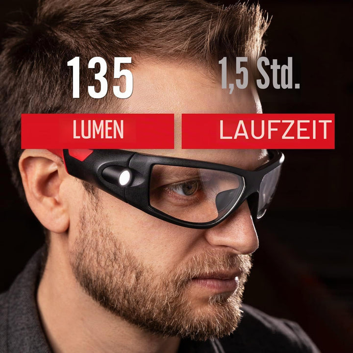 Coast SPG500 Wiederaufladbare LED-Sicherheitsbrille mit Beleuchtung, Bulls-Eye Spot-Strahl, ANSI Z87