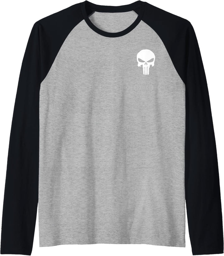 Marvel Punisher Classic Skull Symbol Raglan