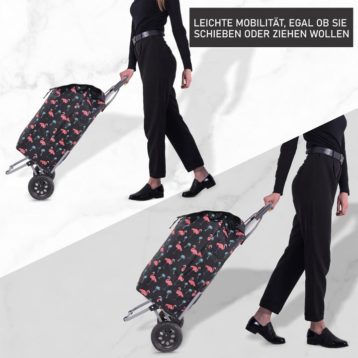 Hoppa 47L Stabiler Einkaufstrolley klappbar Shoppingtrolley multifunktional Einkaufsroller abnehmbar