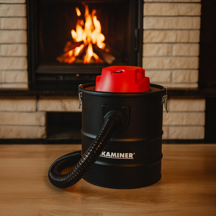 KAMINER Aschesauger 15 L, 1200 W, 20 kPa, HEPA + Textilfilter, Blasfunktion, Metall-Ansaugrohr, 2 Al