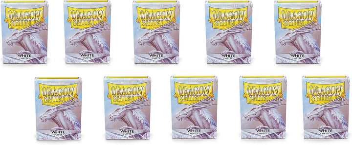 Dragon Shield Kartenhüllen, matt, Weiss, Standardgrösse, 100 Stück, 10 Stück, Weiss