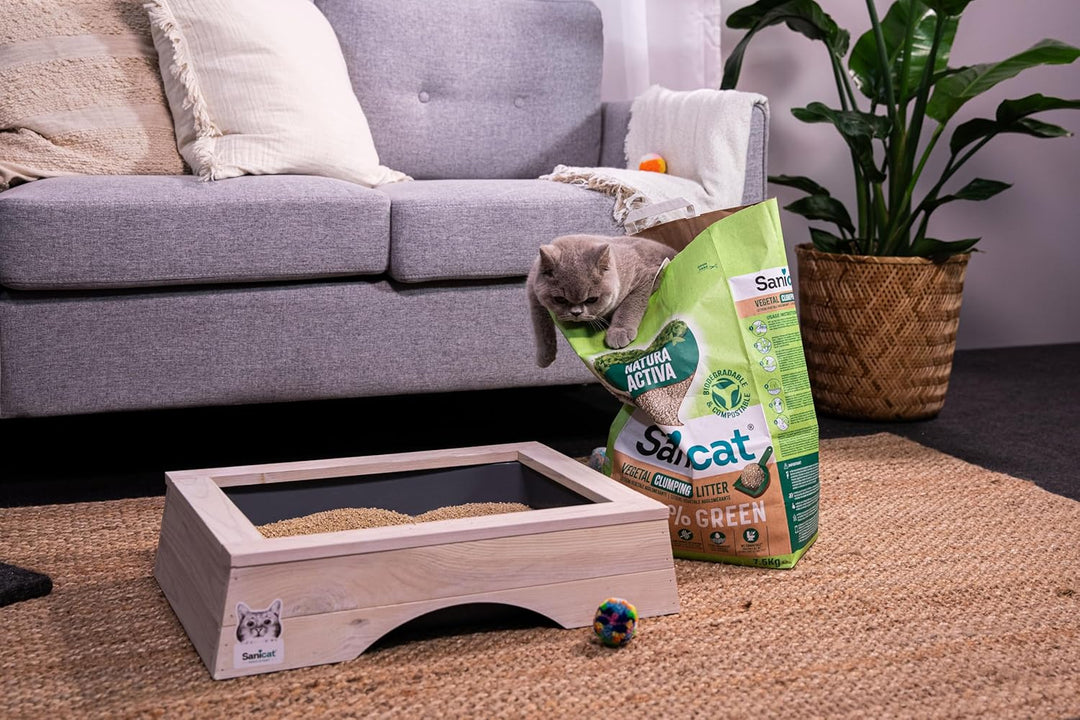 Sanicat – Pflanzliche Klumpstreu Natura Activa 100 % Green | Hohe Absorption und natürliche Klumpenb