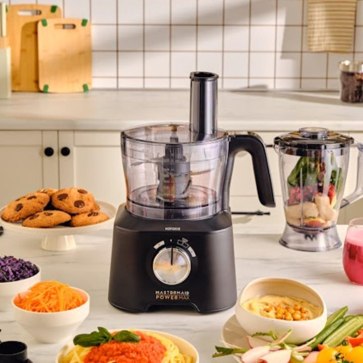 Karaca Mastermaid Power Max 11 in 1 Küchenroboter, Schwarz-Silber Matt, 2500 W
