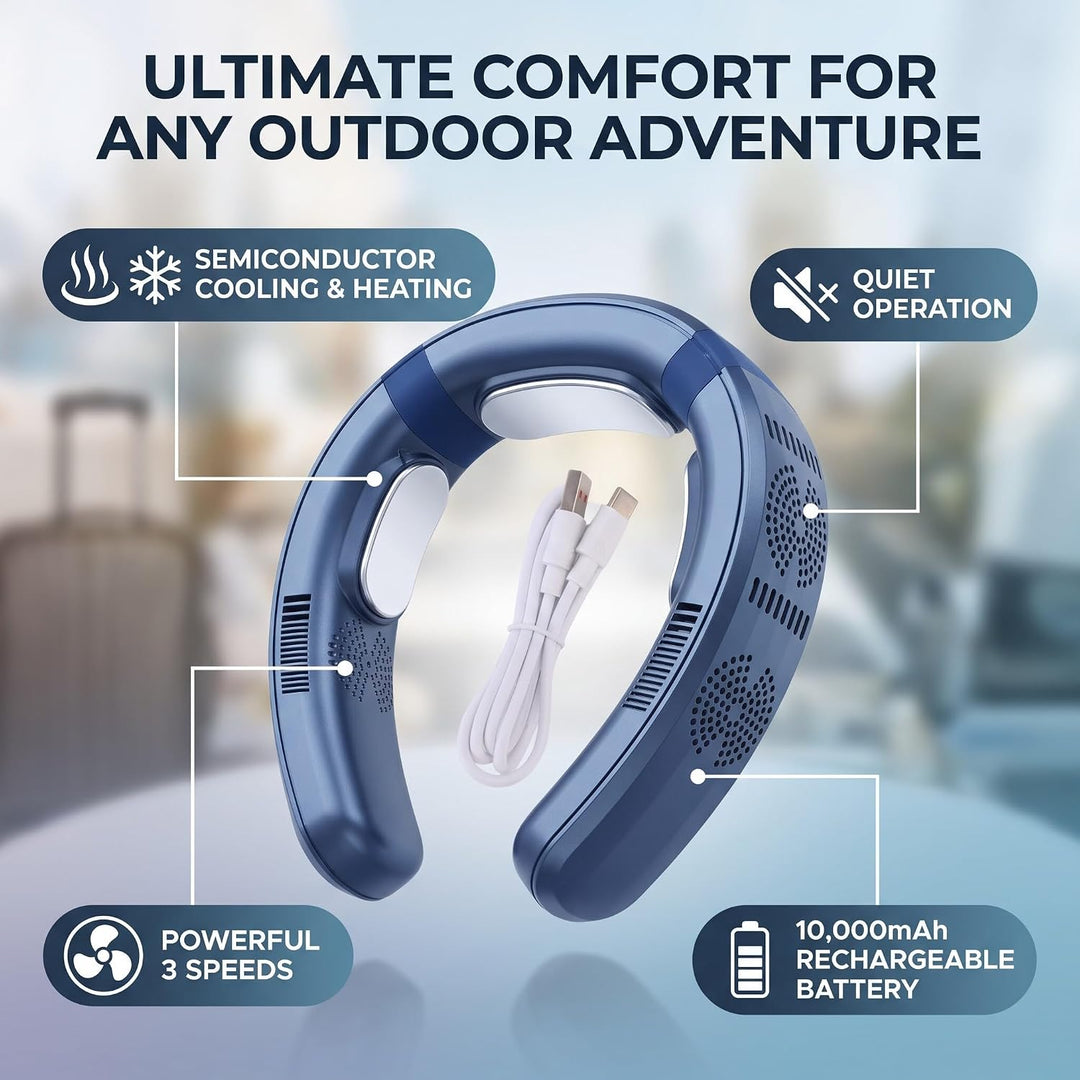 Yosoo Health Gear Nackenventilator mit Halbleiterkühlung und -heizung, Tragbarer Ventilator mit 3 Ge