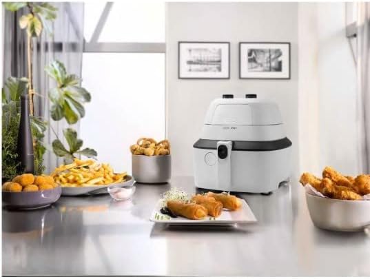 De'Longhi FH2101.W IDEALFRY Heissluftfritteuse, Fassungsvermögen 1 kg, leichtes und gesundes Frittie