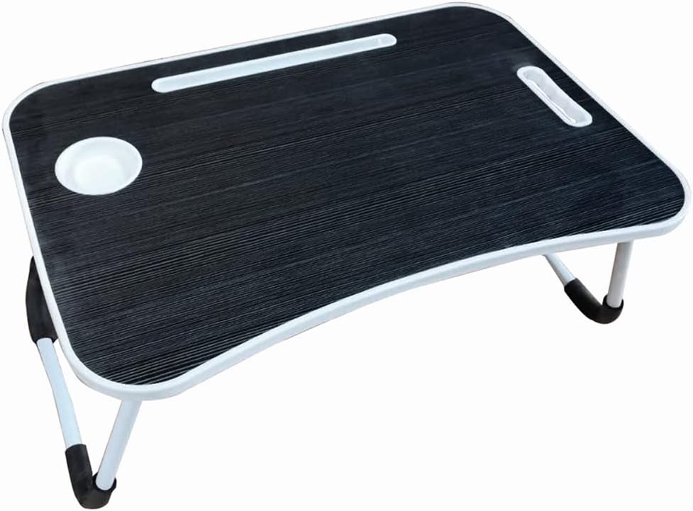 PrimoLiving klappbarer Laptoptisch mit Tassenhalterung - Handy-/Tabletschlitz Laptop Tisch für Couch