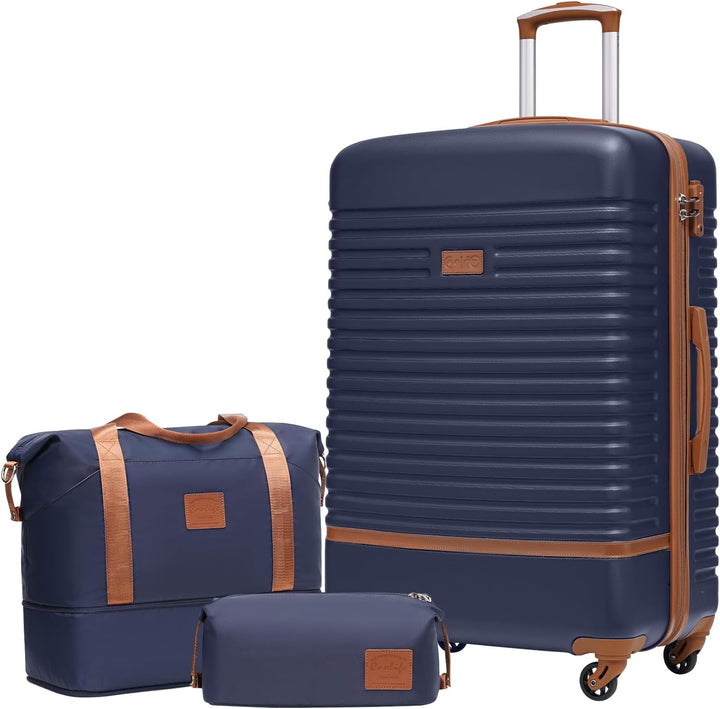 COOLIFE Koffer Trolley Koffer Reisekoffer von ABS Hartschalen Trolley 4 Rollen TSA-Schloss Der Koffe