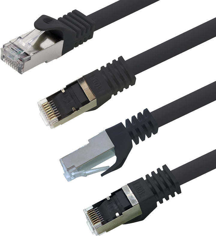 1aTTack.de 5,0m - schwarz - 5 Stück CAT.7 Netzwerkkabel Patchkabel SFTP PIMF LSZH Gigabit Lan Kabel
