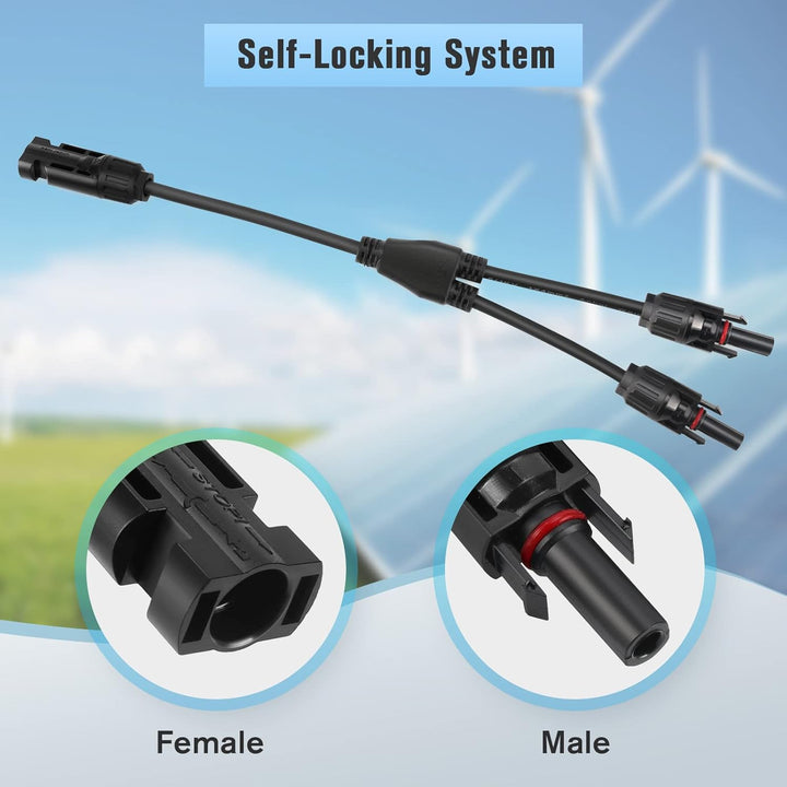 Thlevel Solarpanel Kabel Solarkabel Y Verteiler Male Female MMF und FFM Connector Photovoltaik Steck