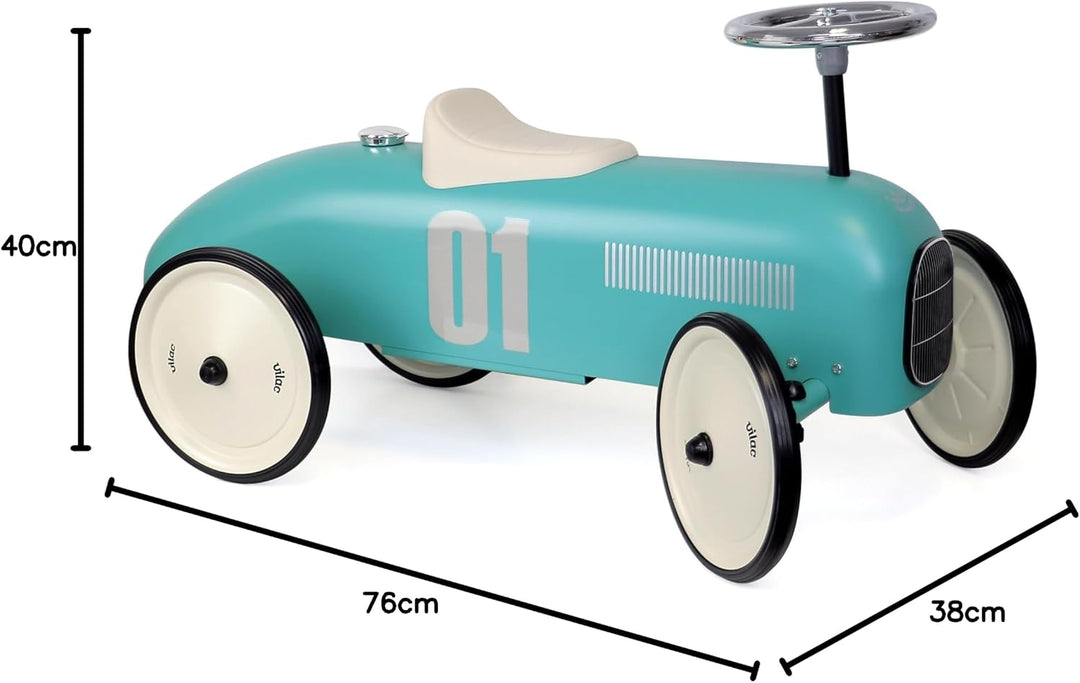 VILAC - Rutschauto Vintage Aqua – Träger und Bacules – löst die Motorik Ihres Kindes – Lernspiele fü