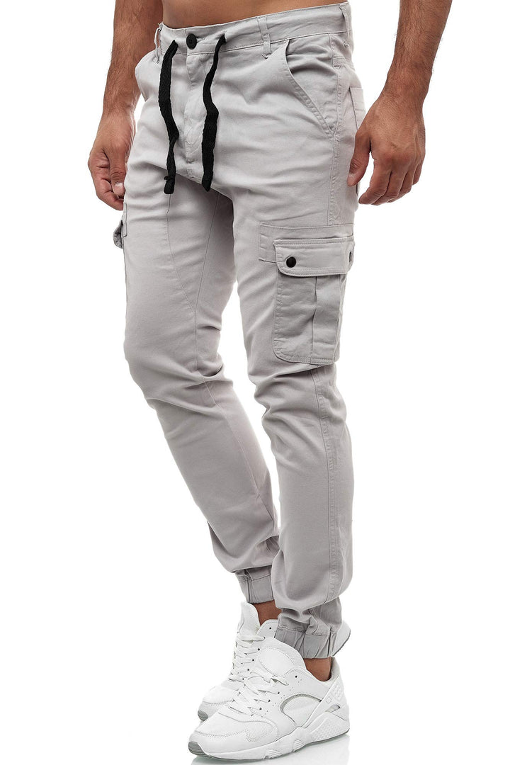 Tazzio Cargohose Herren Cargo Hose Jogger Chino Regular Fit Jeans 18525 34 Grau