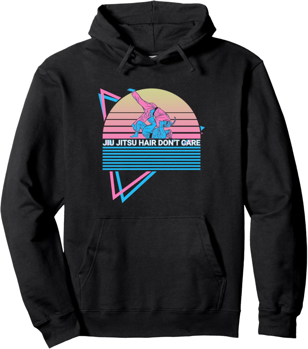 Lustiges Jiu Jitsu Retro Jiu Jitsu Hair Don't Care Pullover Hoodie