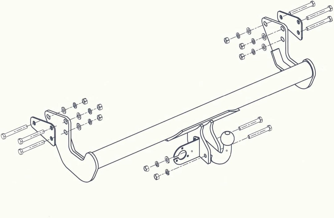 Hook starre AHK Anhängerkupplung für Mercedes-Benz Vito/Viano W639 Van 10.2003-2014 + universell Ele
