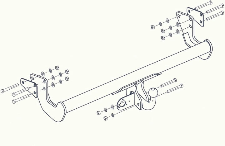 Hook starre AHK Anhängerkupplung für Mercedes-Benz Vito/Viano W639 Van 10.2003-2014 + universell Ele