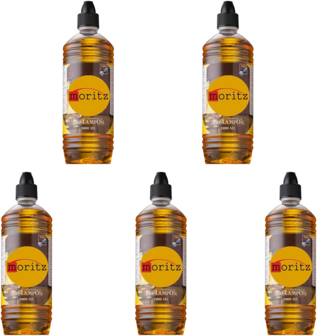 5 x 1000 ml Moritz Bio Lampenöl Citronella Biologisches Lampenöl, 5