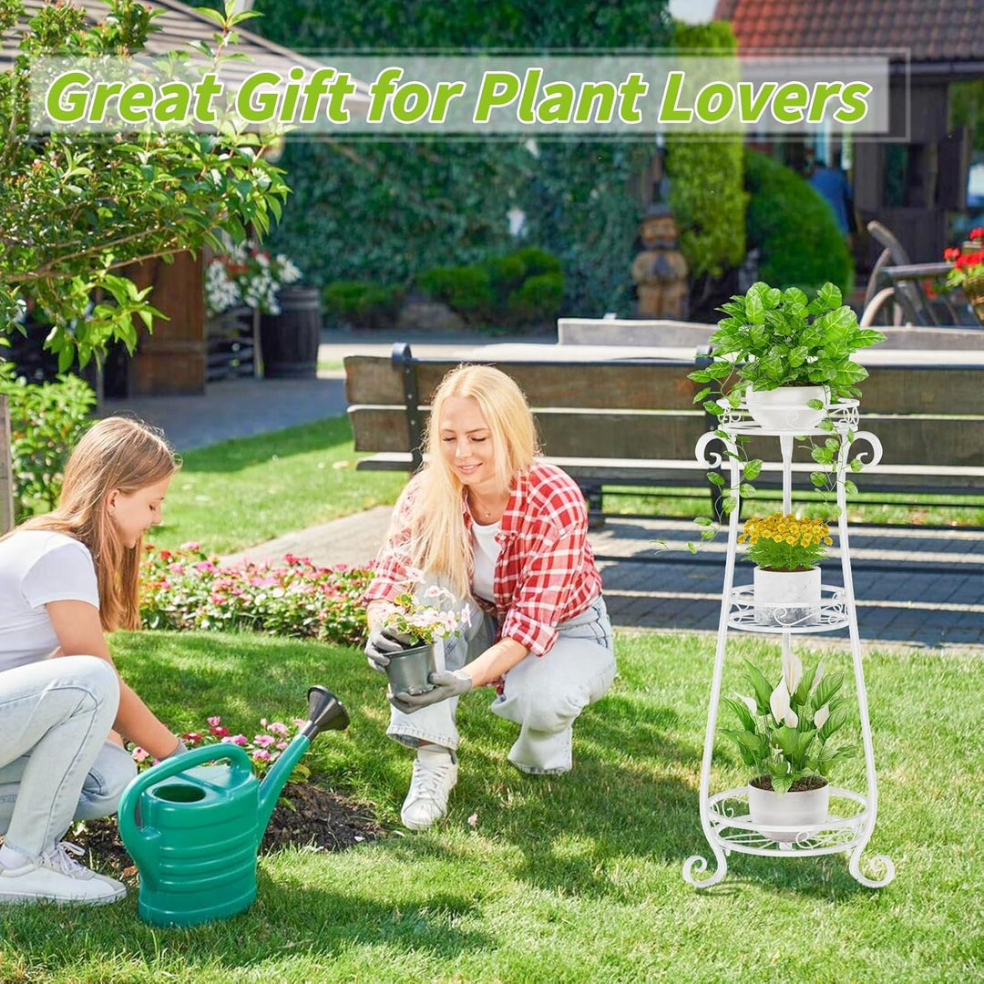 3 Etagen Blumenständer Pflanzenständer Blumenetagere Pflanzenregal aus Metall für grosse Töpfe Indoo