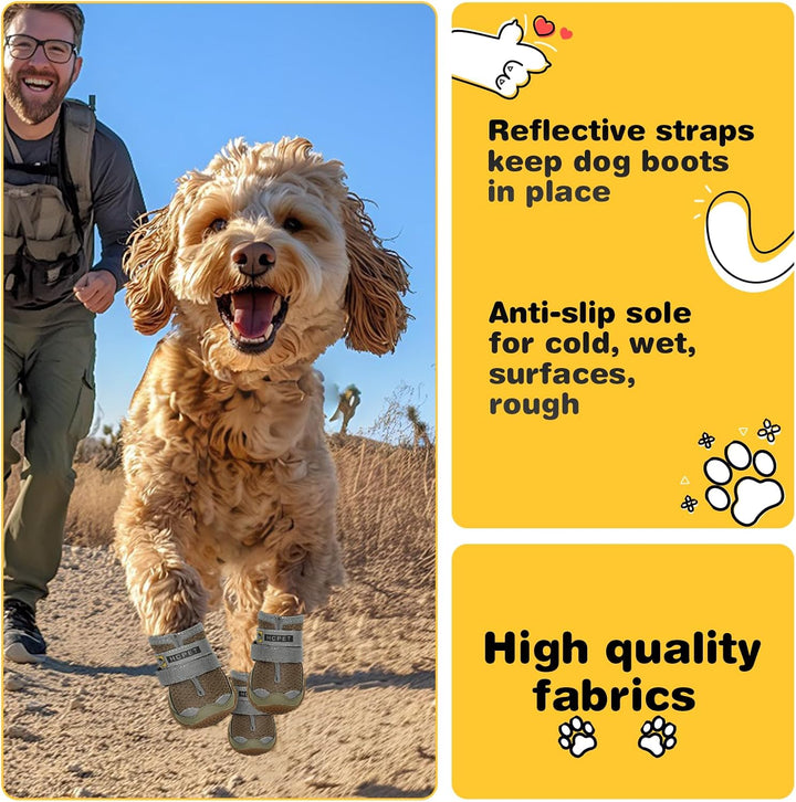 Hcpet Pfotenschutz Hundestiefel, Hundeschuhe Hundeschuhe mit reflektierenden Riemen, Welpenschuhe fü
