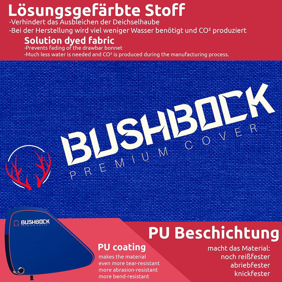 BUSHBOCK® Premium Deichselhaube aus Oxford 600D Material mit PU Beschichtung und Reflektoren. Univer