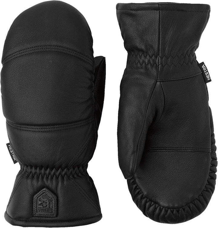 Hestra Winter-Skihandschuhe: Herren und Damen Leder-Box-Fäustlinge für kaltes Wetter Schwarz 6, Schw