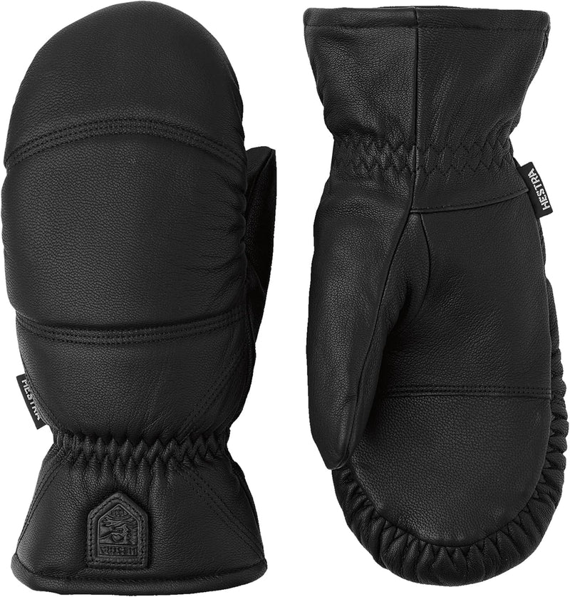 Hestra Winter-Skihandschuhe: Herren und Damen Leder-Box-Fäustlinge für kaltes Wetter Schwarz 8, Schw