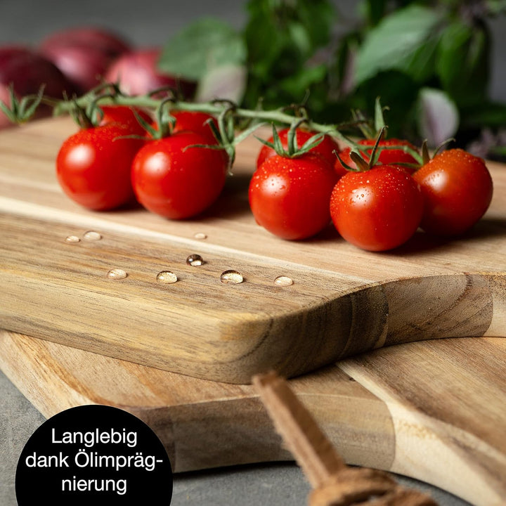 Moritz & Moritz 2x Schneidebretter Holz 33x18cm - Holzschneidebretter aus massiver Akazie - Servierb