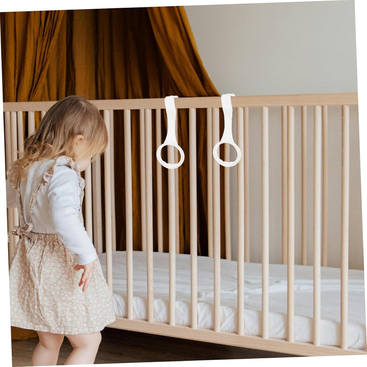 Toddmomy 2 Stück Weisse Babybett Zugringe aus Leicht und Vielseitig als Laufgitter Zubehör Einfache