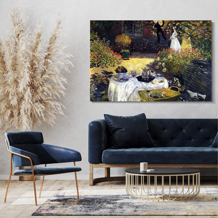 Printed Paintings Leinwand (80x60cm): Claude Monet - Die Mittagsmahlzeit 80x60 cm, 80x60 cm
