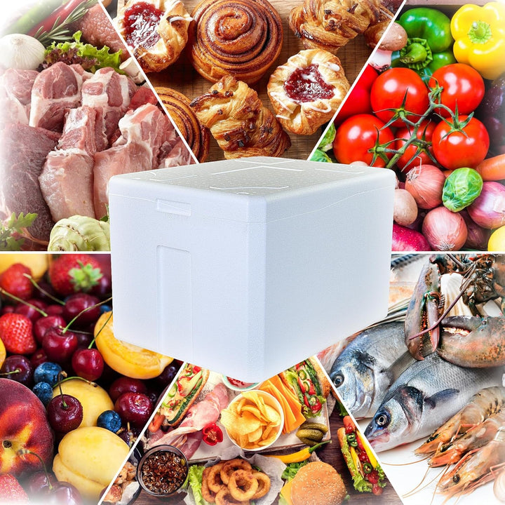 2 Thermoboxen Styropor XXL 64, 5Liter mit Deckel - Kühlbox Styropor - Wiederverwendbarer Isolierbehä