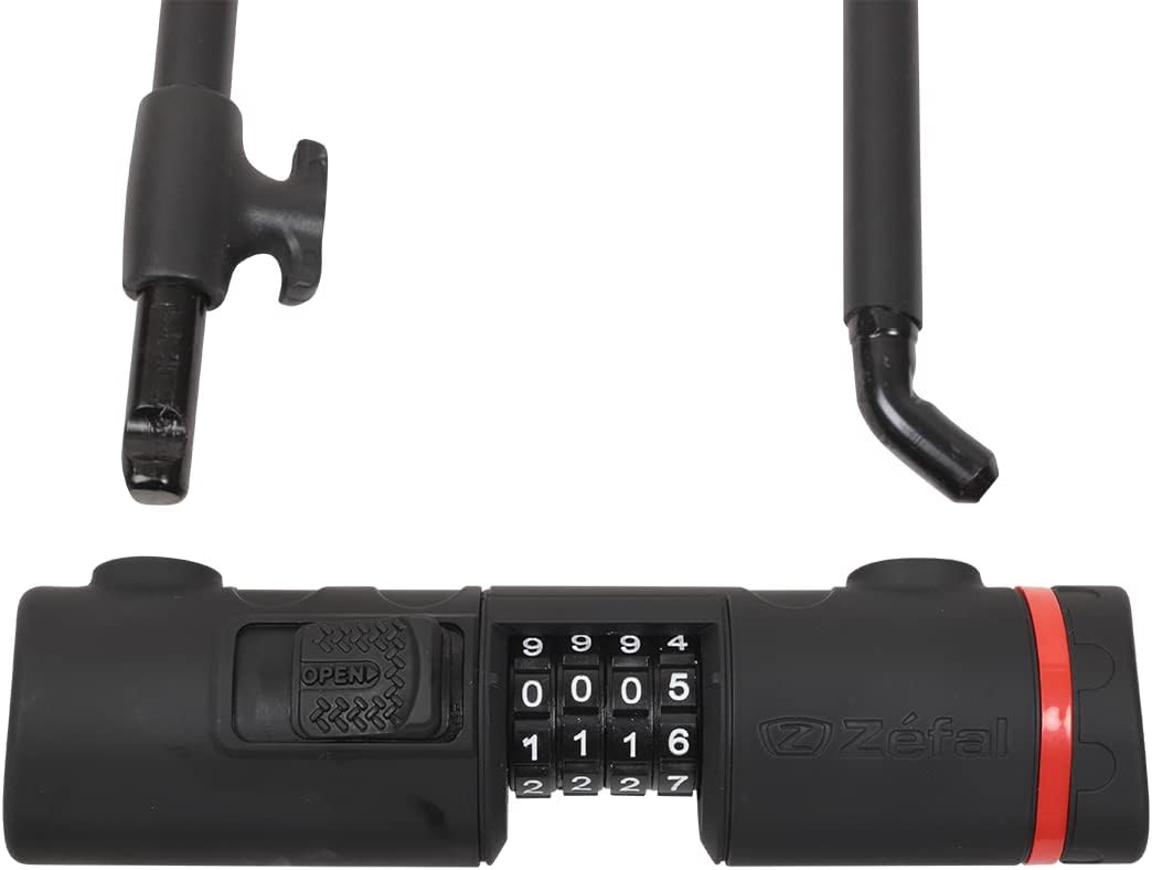 Zéfal Uni K-traz U13 Code + Cable Fahrradschloss, Schwarz Fahrradcodeschloss, Fahrradcodeschloss